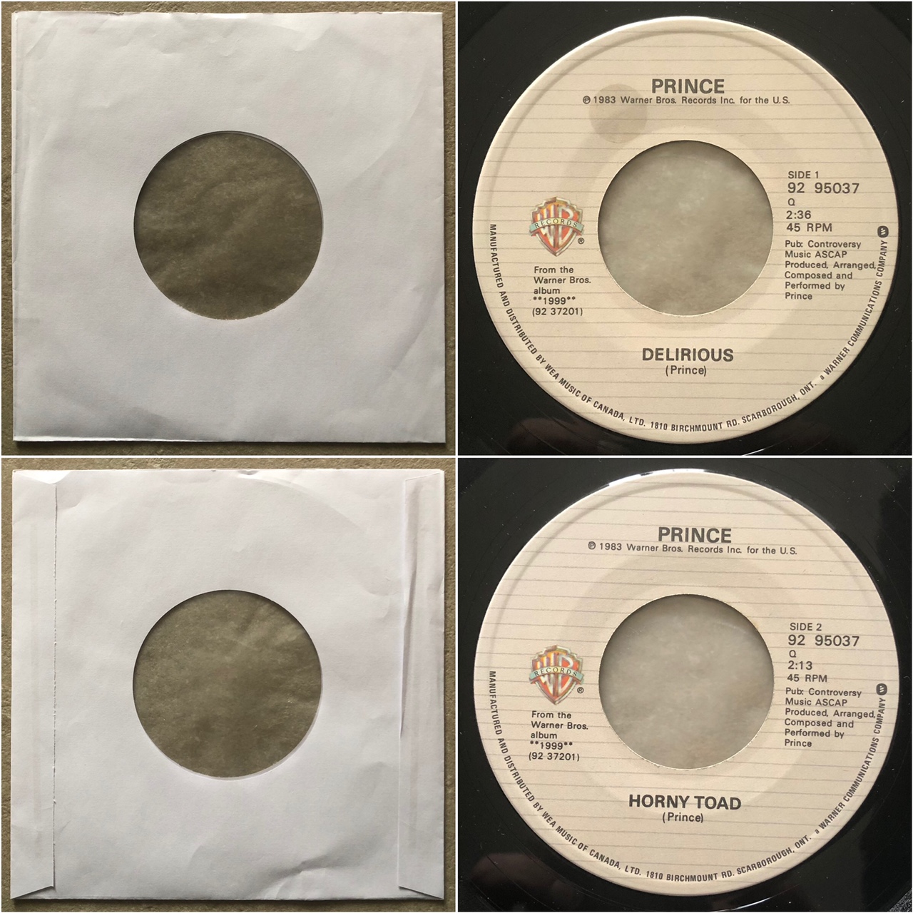 Jukebox Title Strips CD 7" 45RPM Records b 2 Prince Little Red Corvette 